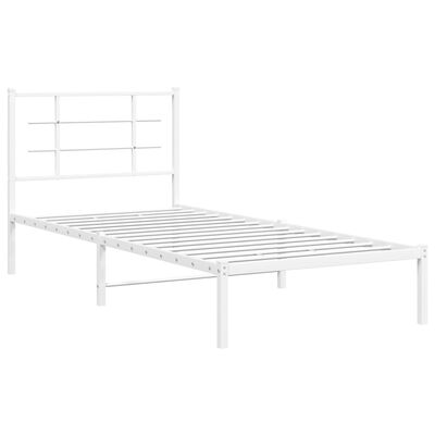 vidaXL Estructura cama sin colchón con cabecero metal blanco 90x190 cm