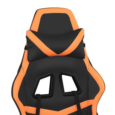 vidaXL Silla gaming cuero sintético negro y naranja