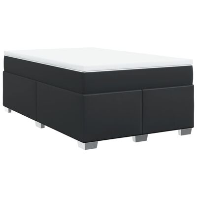 vidaXL Cama box spring con colchón cuero sintético negro 120x190 cm