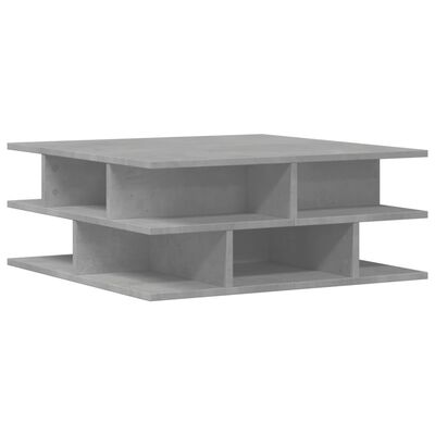 vidaXL Mesa de centro madera de ingeniería gris hormigón 70x70x29 cm