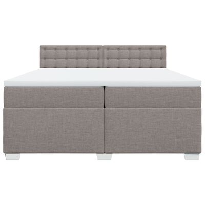 vidaXL Cama box spring con colchón tela gris taupe 200x200 cm