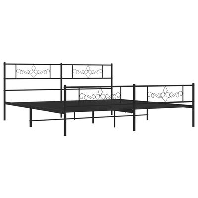 vidaXL Estructura cama sin colchón con estribo metal negro 193x203 cm