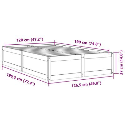 vidaXL Estructura de cama sin colchón madera maciza de pino 120x190 cm