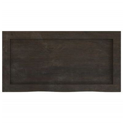 vidaXL Encimera de baño madera tratada marrón oscuro 60x30x(2-4) cm