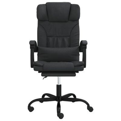 vidaXL Silla de oficina reclinable cuero sintético negro