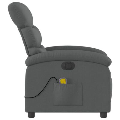 vidaXL Sillón reclinable de masaje eléctrico tela gris oscuro