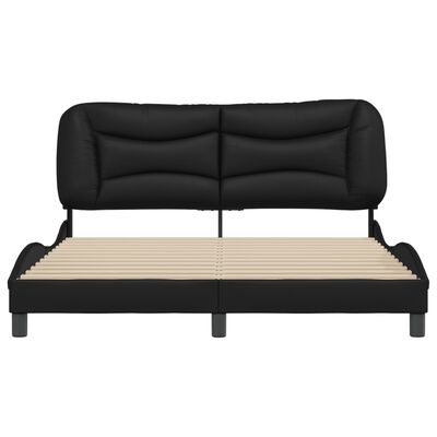 vidaXL Estructura de cama sin colchón cuero sintético negro 160x200 cm