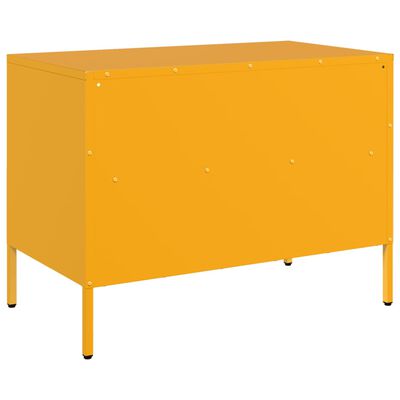 vidaXL Mueble para TV acero amarillo mostaza 68x39x50,5 cm