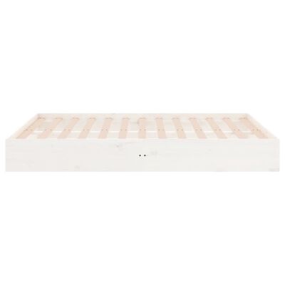 vidaXL Estructura de cama de madera maciza blanca 140x190 cm