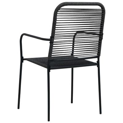 vidaXL Set de comedor de jardín 9 pzas cuerda de algodón y acero negro