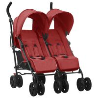 vidaXL Carrito para gemelos de acero rojo