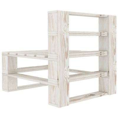 vidaXL Juego de muebles de palés para jardín 6 piezas madera blanco