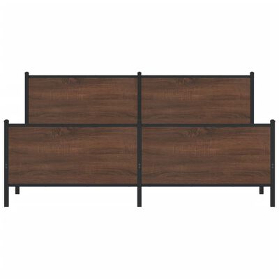 vidaXL Estructura de cama sin colchón metal roble marrón 183x213 cm