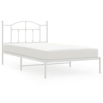 vidaXL Estructura de cama de metal con cabecero blanco 100x200 cm