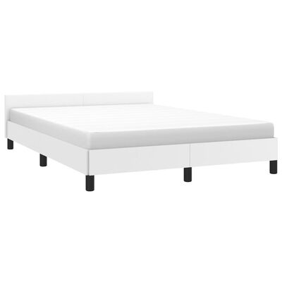 vidaXL Estructura de cama con cabecero sin colchón blanco 140x190 cm