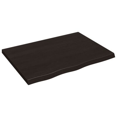 vidaXL Estante pared madera roble tratada marrón oscuro 80x60x(2-4) cm