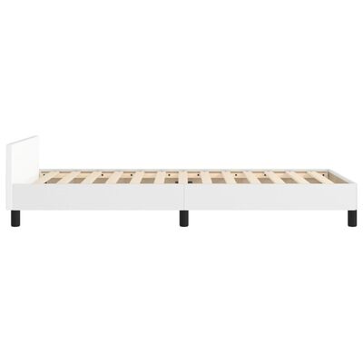 vidaXL Estructura de cama cabecero cuero sintético blanco 100x200 cm