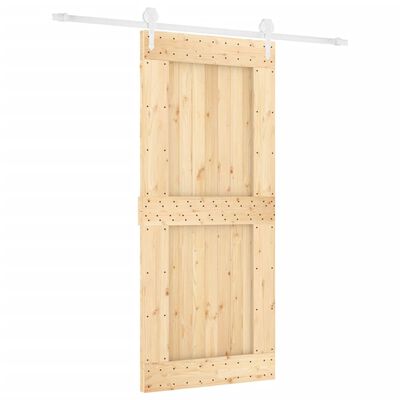 vidaXL Puerta corredera con herrajes madera maciza de pino 90x210 cm