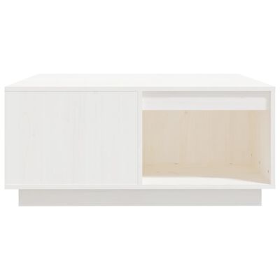 vidaXL Mesa de centro de madera maciza de pino blanco 80x81x36,5 cm