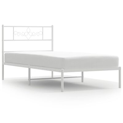 vidaXL Estructura cama sin colchón con cabecero metal blanco 100x190cm