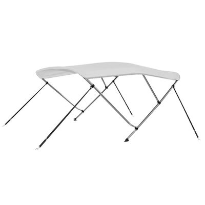 vidaXL Toldo Bimini de 3 arcos blanco 183x160x137 cm