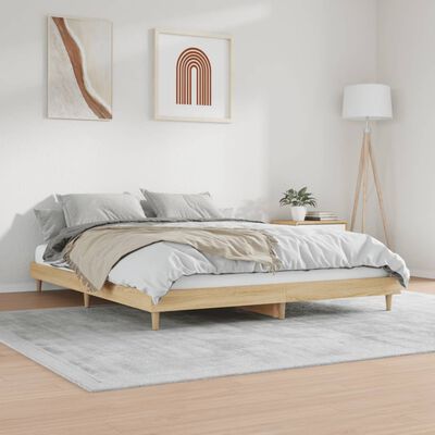 vidaXL Estructura de cama sin colchón madera roble Sonoma 150x200 cm