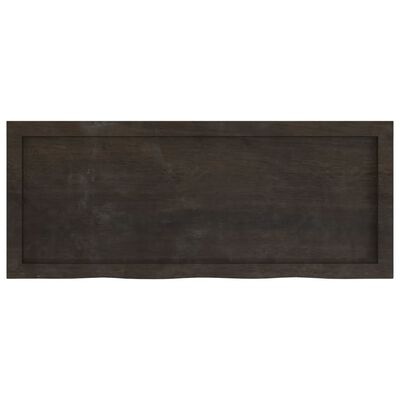 vidaXL Tablero mesa madera roble tratada marrón oscuro 100x40x(2-6) cm