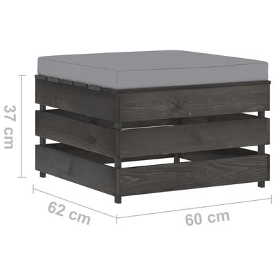 vidaXL Muebles de jardín 2 piezas con cojines madera impregnada gris