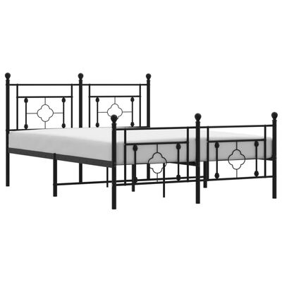 vidaXL Estructura cama sin colchón con estribo metal negro 140x200 cm