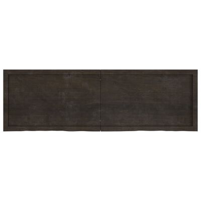 vidaXL Encimera de baño madera tratada marrón oscuro 160x50x(2-6) cm