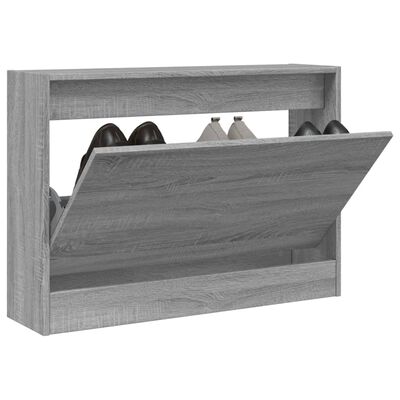 vidaXL Zapatero de madera de ingeniería gris Sonoma 80x21x57 cm