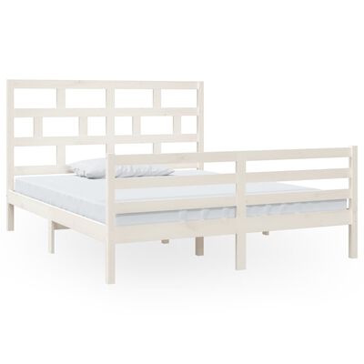 vidaXL Estructura de cama de madera maciza de pino blanca 160x200 cm