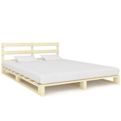 vidaXL Estructura cama palets y cabecero madera maciza pino 140x200 cm