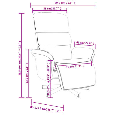 vidaXL Sillón reclinable con reposapiés tela marrón