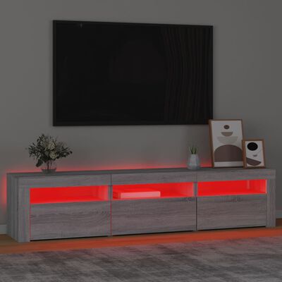 vidaXL Mueble de TV con luces LED gris Sonoma 180x35x40 cm