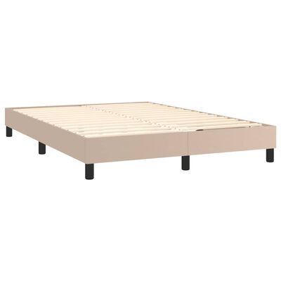 vidaXL Estructura de cama de cuero sintético capuchino 140x200 cm