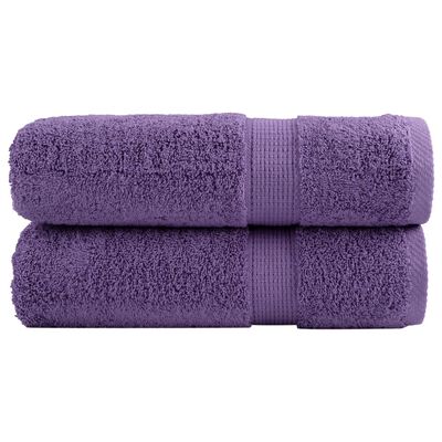 vidaXL Toallas de mano SOLUND 2 unidades morado 50x100 cm 600 gsm