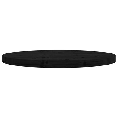 vidaXL Tablero de mesa redondo madera maciza de pino negro Ø60x3 cm