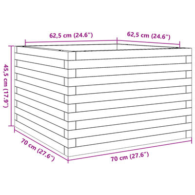 vidaXL Jardinera madera maciza de abeto Douglas 70x70x45,5 cm