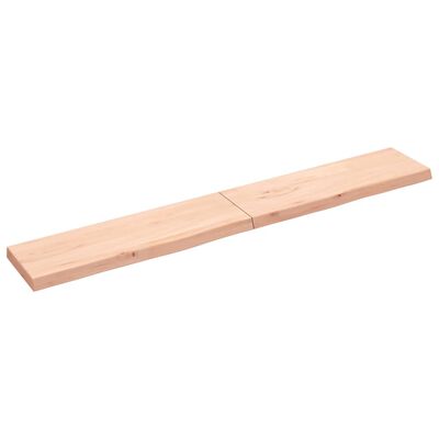 vidaXL Estante de pared madera maciza roble sin tratar 200x30x(2-6) cm