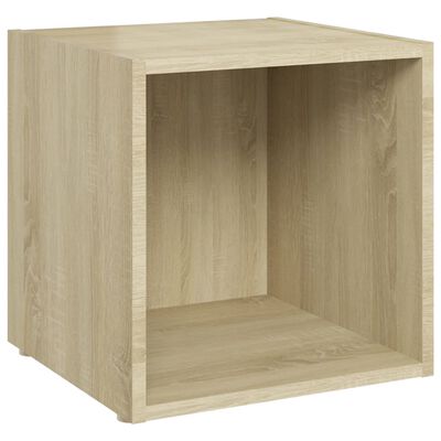 vidaXL Muebles de TV 4uds madera contrachapada roble Sonoma 37x35x37cm