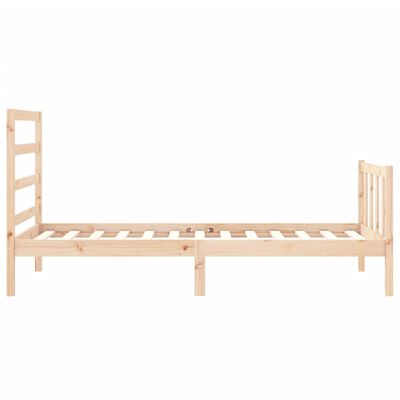 vidaXL Estructura de cama con cabecero madera maciza 90x190 cm