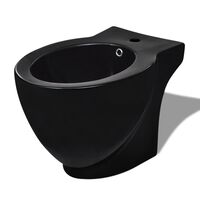 Bidet redondo de cerámica, negro