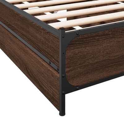 vidaXL Cama con cajones madera de ingeniería marrón roble 75x190 cm