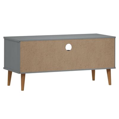 vidaXL Mueble de TV MOLDE madera maciza de pino gris 106x40x49 cm