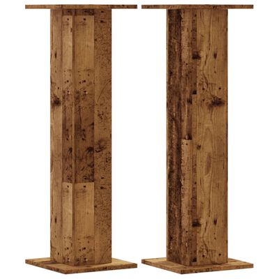 vidaXL Soportes altavoces 2 uds madera roble envejecido 30x30x95 cm