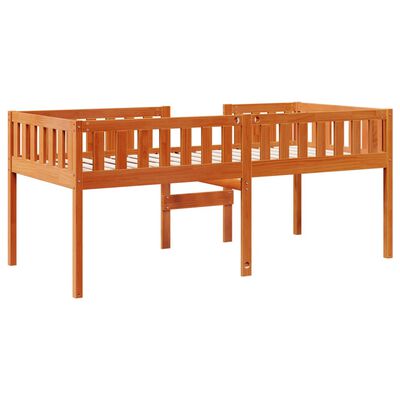 vidaXL Cama de niños sin colchón madera maciza pino marrón 75x190 cm