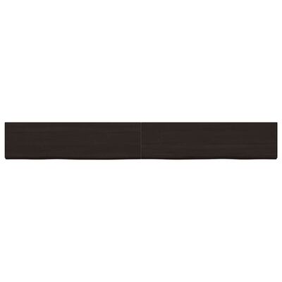 vidaXL Estante pared madera roble tratada marrón oscuro 220x30x(2-6)cm