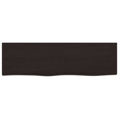 vidaXL Encimera de baño madera tratada marrón oscuro 100x30x(2-4) cm