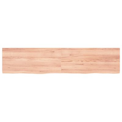 vidaXL Encimera baño madera maciza tratada marrón claro 180x40x(2-4)cm